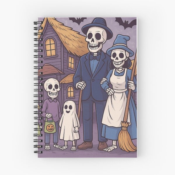 Item preview, Skeleton Family Halloween Night – Spooky Haunted House Scene designed and sold by best-2025.