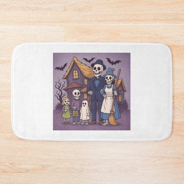 Item preview, Skeleton Family Halloween Night – Spooky Haunted House Scene designed and sold by best-2025.