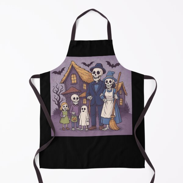 Item preview, Skeleton Family Halloween Night – Spooky Haunted House Scene designed and sold by best-2025.