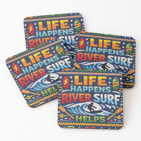 Item preview, Life Happens River Surf Helps Knitting Pattern Design designed and sold by Mauswohn.