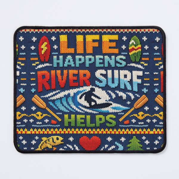 Item preview, Life Happens River Surf Helps Knitting Pattern Design designed and sold by Mauswohn.