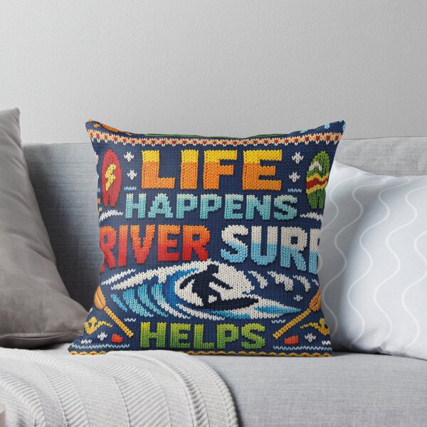 Item preview, Life Happens River Surf Helps Knitting Pattern Design designed and sold by Mauswohn.