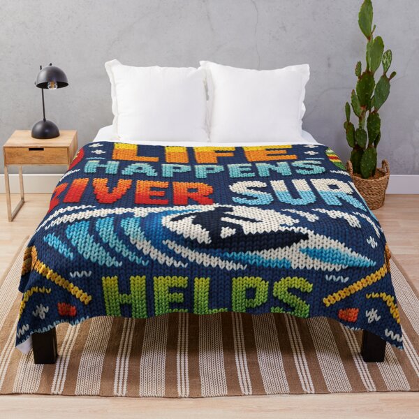Item preview, Life Happens River Surf Helps Knitting Pattern Design designed and sold by Mauswohn.