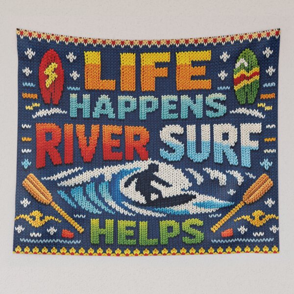 Item preview, Life Happens River Surf Helps Knitting Pattern Design designed and sold by Mauswohn.
