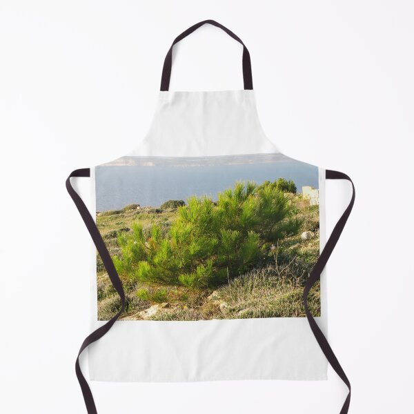 Item preview, Young Pine Bush on Coastal Cliff Overlooking Calm Sea in Mediterranean Scrub Landscape designed and sold by Nmallia.