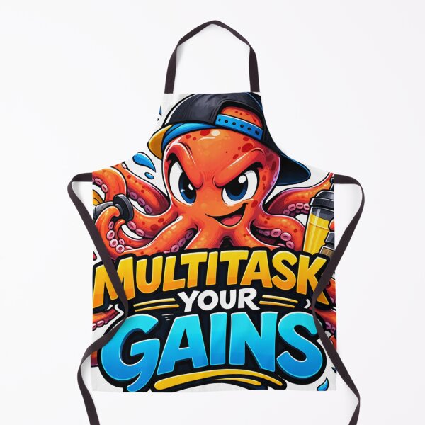 Item preview, Octopus Gym Fitness Sticker – Multitask Your Gains designed and sold by les3cerises.