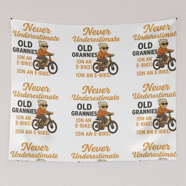 Item preview, Never Underestimate Old Grannies on an E-Bike | Funny Grandma Biker T-Shirt designed and sold by best-2025.