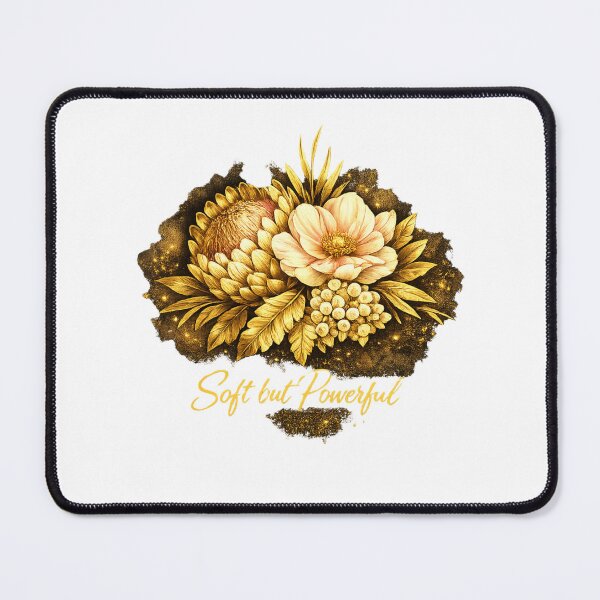 Item preview, Soft but Powerful – Elegant Golden Floral Aesthetic Design designed and sold by NaraGco.