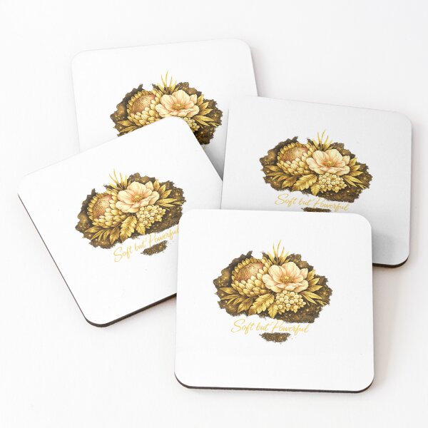 Item preview, Soft but Powerful – Elegant Golden Floral Aesthetic Design designed and sold by NaraGco.