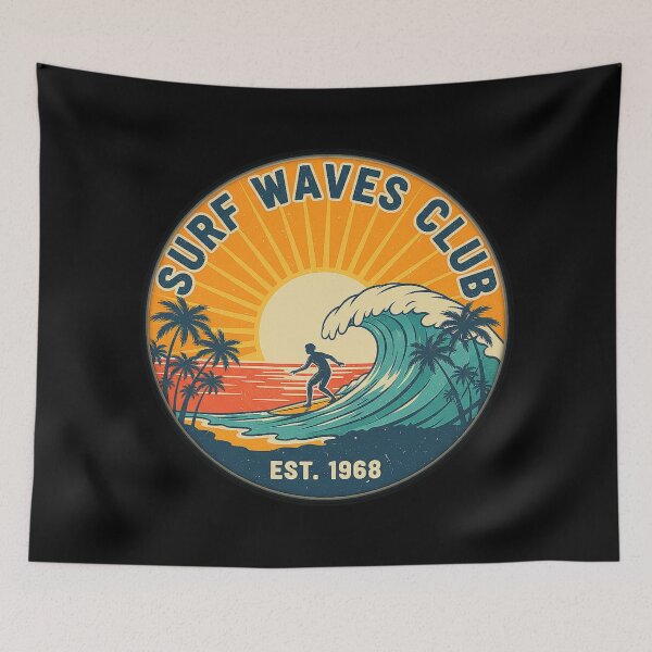 Item preview, Circle Vintage Surf Style. SURF WAVES CLUB. designed and sold by Giulivo Store Graphic.