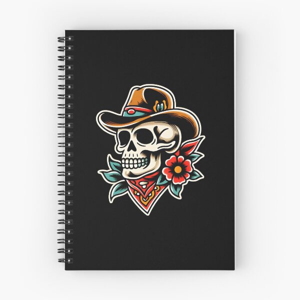 Item preview, Cowboy Skull With Rose Western Tattoo Style Design designed and sold by Modaozushi216.