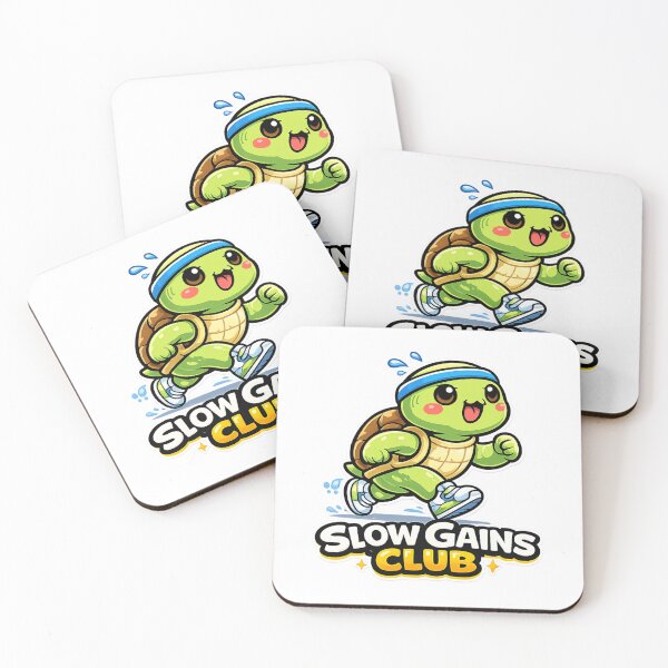 Item preview, Slow Gains Club – Cute Kawaii Running Turtle Gym Sticker designed and sold by les3cerises.