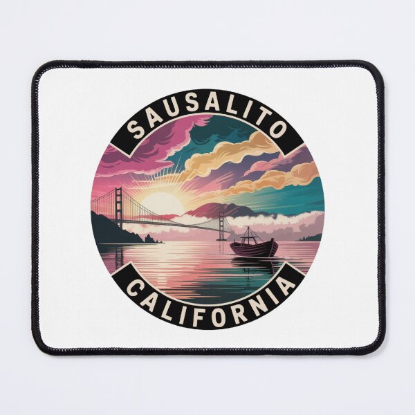 Item preview, Sausalito California: Golden Gate Bridge Coastal Illustration designed and sold by CircinusStore.
