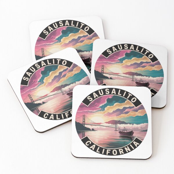 Item preview, Sausalito California: Golden Gate Bridge Coastal Illustration designed and sold by CircinusStore.