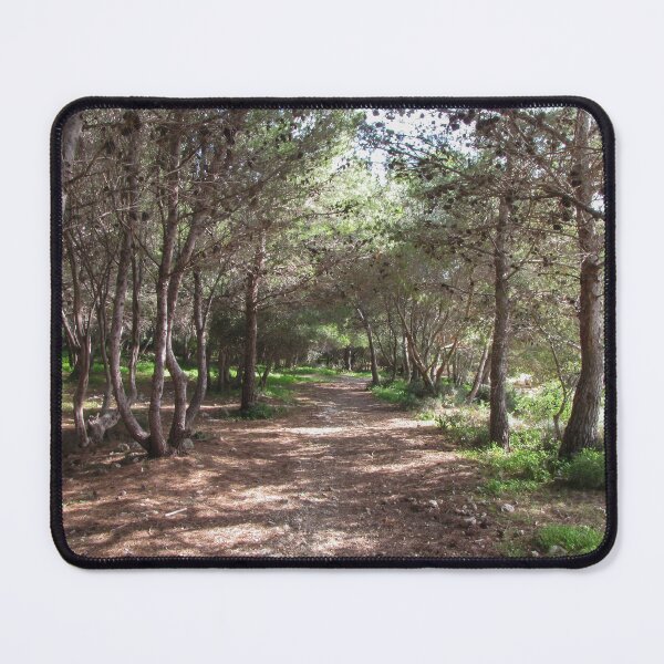 Item preview, Sunlit Forest Path Through Pine Trees And Shaded Woodland Trail With Natural Green Undergrowth designed and sold by Nmallia.