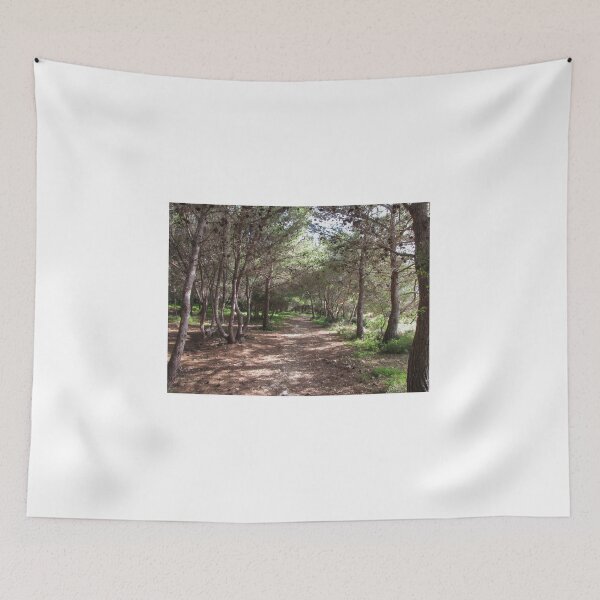 Item preview, Sunlit Forest Path Through Pine Trees And Shaded Woodland Trail With Natural Green Undergrowth designed and sold by Nmallia.