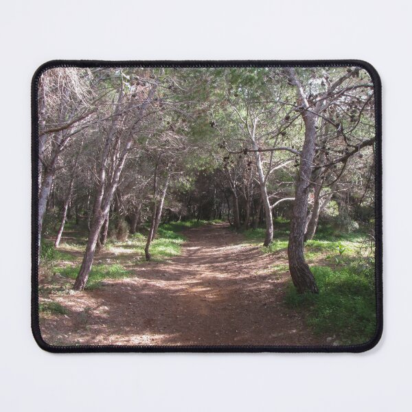 Item preview, Sunlit Forest Path Through Pine Trees And Shaded Woodland Trail With Natural Green Undergrowth designed and sold by Nmallia.