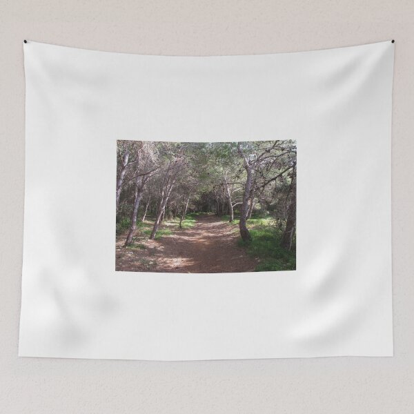 Item preview, Sunlit Forest Path Through Pine Trees And Shaded Woodland Trail With Natural Green Undergrowth designed and sold by Nmallia.