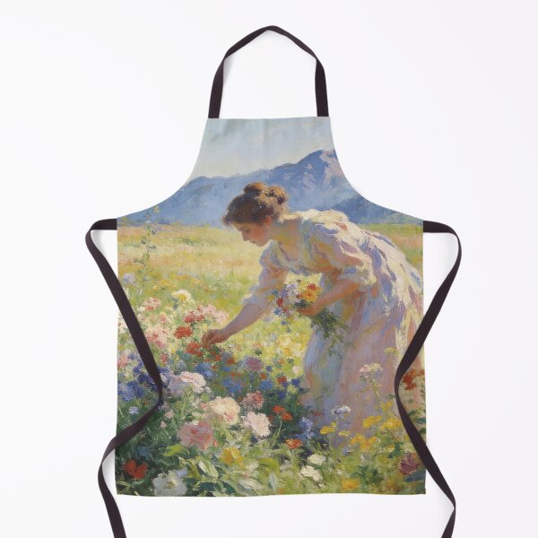 Item preview, Beautiful Woman in Blooming Meadow, Impressionism Style Floral Landscape Wall Art designed and sold by BlareBlare.