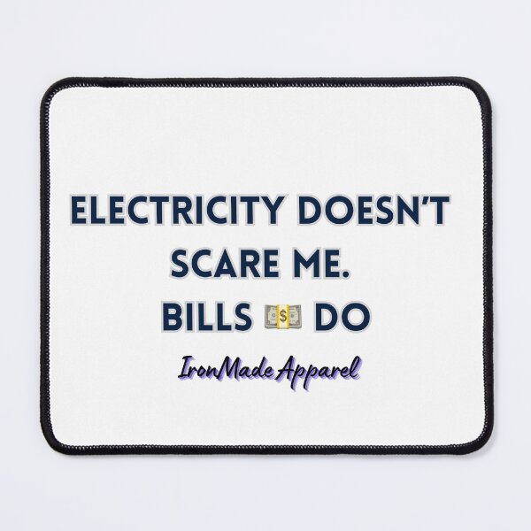Item preview, Electricity Doesn’t Scare Me Bills Do T-Shirt – Funny Electrician Gift, Tradesman Humor Tee designed and sold by IronMade Apparel.