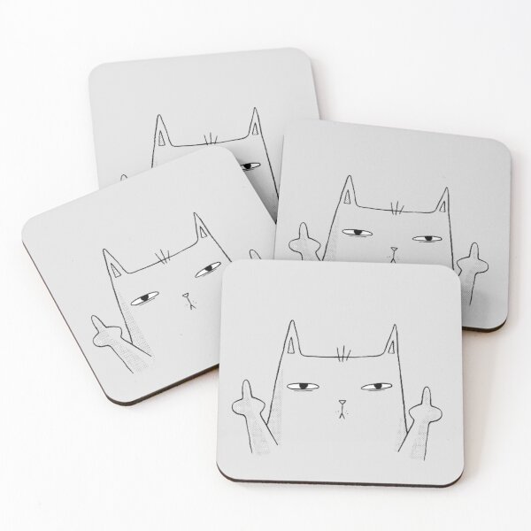 Item preview, Grumpy Cat Showing Middle Fingers – Funny Attitude Cat Illustration designed and sold by Cosmicstar887.