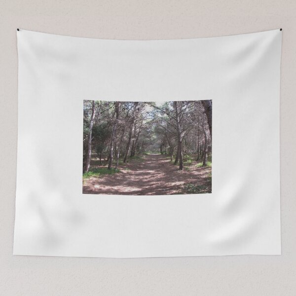 Item preview, Sunlit Forest Path Through Pine Trees And Shaded Woodland Trail With Natural Green Undergrowth designed and sold by Nmallia.