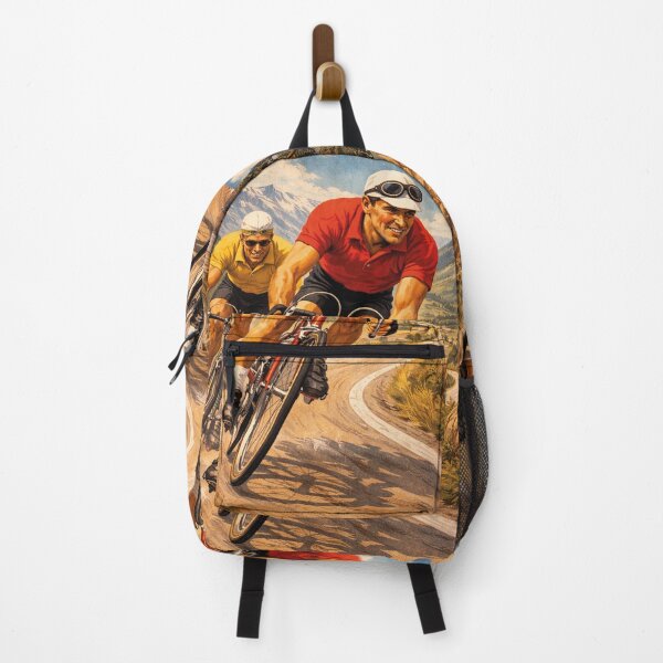 Item preview, Vintage road bike mountain ride Alps cycling illustration designed and sold by Mauswohn.