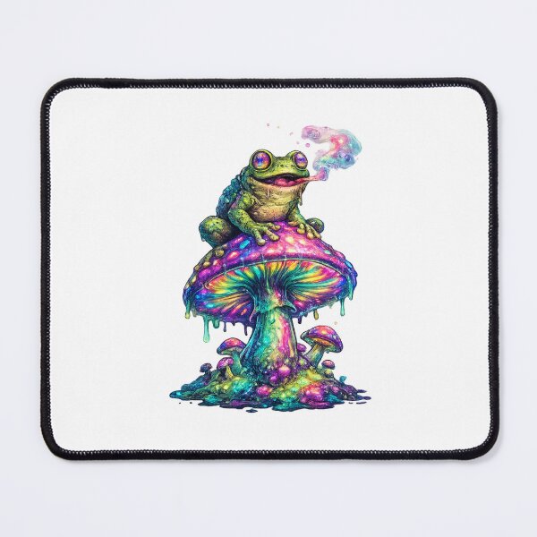 Item preview, Psychedelic frog on a glowing mushroom designed and sold by FroggyOnly.