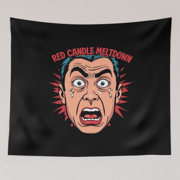 Item preview, Red Candle Meltdown Funny Trading Face Shirt designed and sold by KapiPrint.