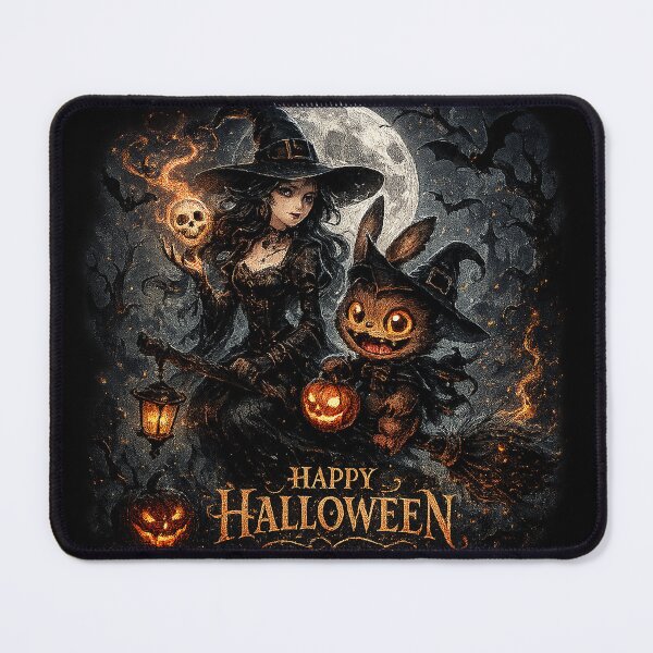 Item preview, Dark Witch and Labubu in Haunted Woods – Gothic Halloween Art Design designed and sold by best-2025.