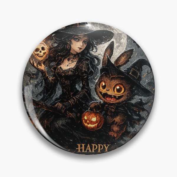 Item preview, Dark Witch and Labubu in Haunted Woods – Gothic Halloween Art Design designed and sold by best-2025.