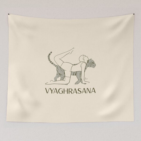 Item preview, Tiger Yoga Pose Vragrhasana – Strength and Balance Yoga Design designed and sold by WellspringXflow.