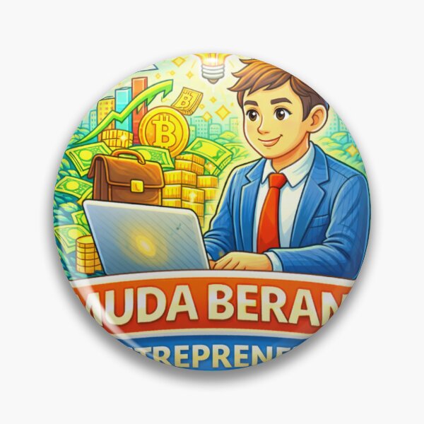 Item preview, Muda Berani Entrepreneur Sticker – Young Startup Founder, Business Idea & Money Mindset Motivation designed and sold by Wander Pop Studio.