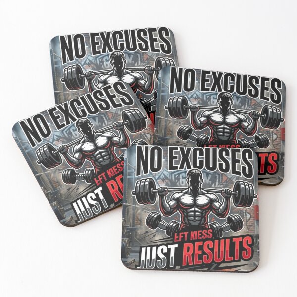 Item preview, No Excuses Just Results - Bodybuilding & Fitness Motivation designed and sold by Velmora Studio.