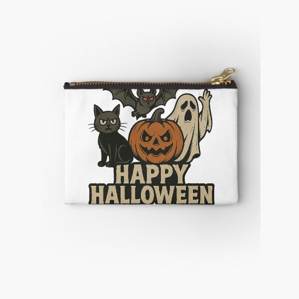 Item preview, Spooky Cat, Pumpkin, Ghost & Bat – Happy Halloween T-Shirt Design designed and sold by best-2025.