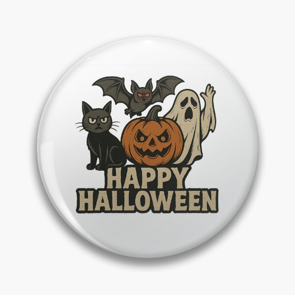 Item preview, Spooky Cat, Pumpkin, Ghost & Bat – Happy Halloween T-Shirt Design designed and sold by best-2025.