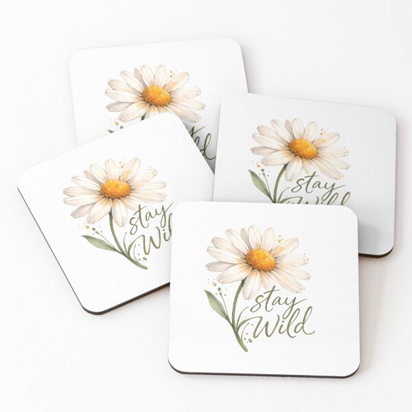 Item preview, Stay Wild Chamomile Watercolor – Cute Boho Floral Quote designed and sold by SoftMuse Designs.