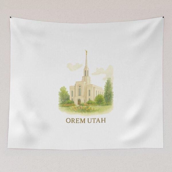 Item preview, Orem Utah Temple Watercolor Illustration designed and sold by best-2025.