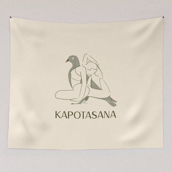 Item preview, Pigeon Yoga Pose Kapotasana – Deep Heart Opening Yoga Design designed and sold by WellspringXflow.