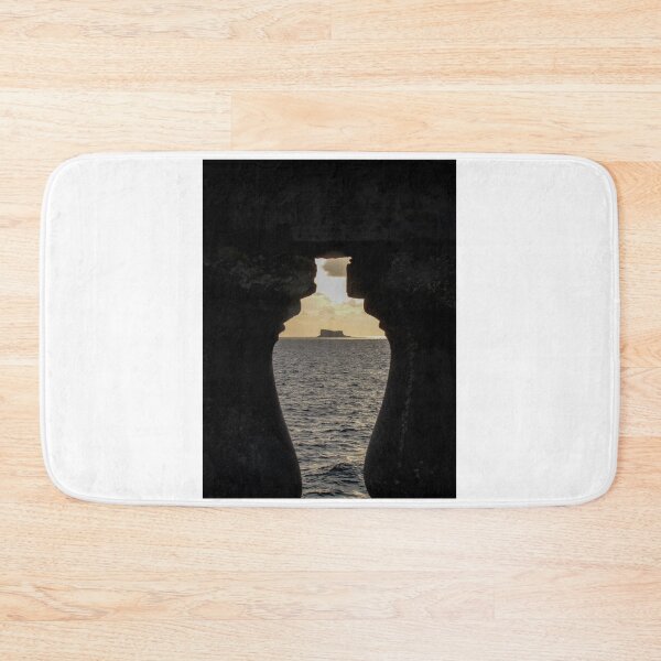 Item preview, Sunset Sea View Through Stone Balustrade Profiles Framing Distant Island On The Horizon designed and sold by Nmallia.
