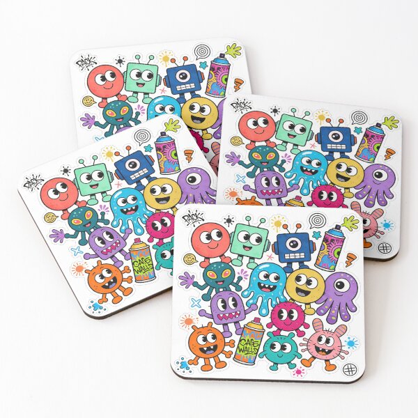 Item preview, Cartoon Graffiti Monsters – Colorful Pop Art Street Art Illustration designed and sold by PLUSHIWORLDtm.