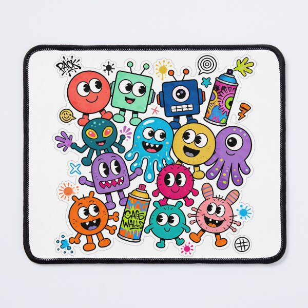 Item preview, Cartoon Graffiti Monsters – Colorful Pop Art Street Art Illustration designed and sold by PLUSHIWORLDtm.