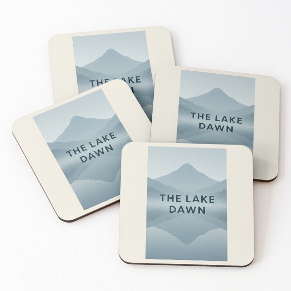 Item preview, The Lake at Dawn  Minimalist Mountain Reflection Poster designed and sold by mbmstores.