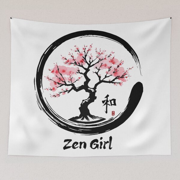 Item preview, Japanese Sakura Tree of Life - Zen Enso Circle & Cherry Blossoms designed and sold by Kooki Designs.