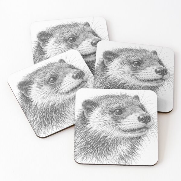 Item preview, Otter Pencil Sketch Portrait, Black and White Otter Drawing, Realistic Otter Illustration, Hand Drawn Wildlife Animal Art designed and sold by Leon Woods Pencil Art.