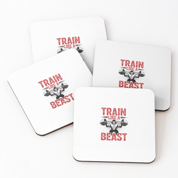 Item preview, Train Like A Beast – Gym Motivation T-Shirt Design | Gorilla Weightlifting Bold Red Typography designed and sold by RahulArtForge.