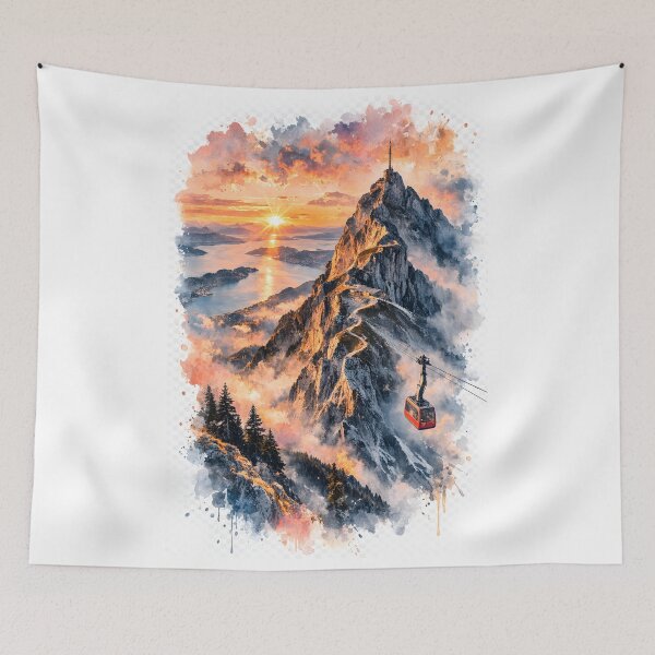 Item preview, Pilatus Art Dawn Alps Mountain designed and sold by giachem99.