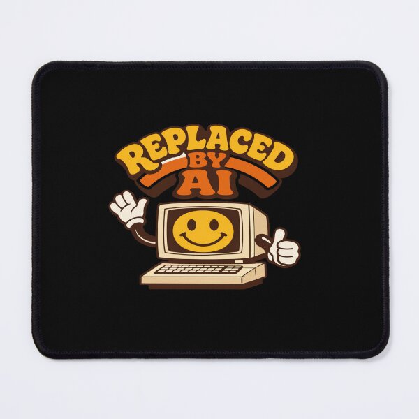 Item preview, Retro Cartoon Computer “Replaced by AI” – Funny Tech Illustration for Digital Creators & Marketers designed and sold by Bright Nest Studio.