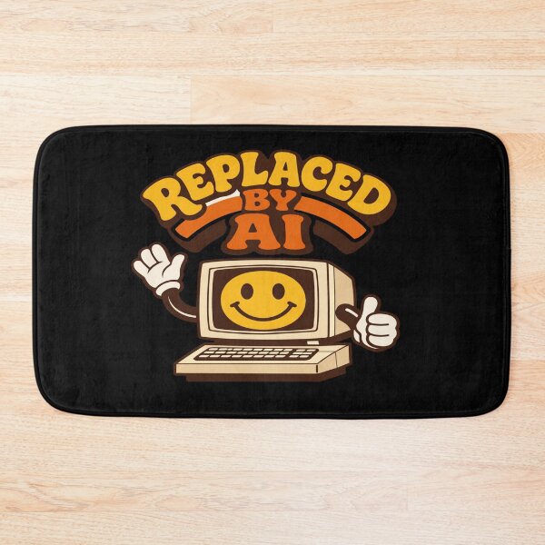 Item preview, Retro Cartoon Computer “Replaced by AI” – Funny Tech Illustration for Digital Creators & Marketers designed and sold by Bright Nest Studio.