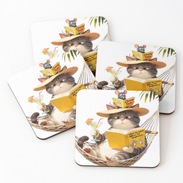 Item preview, Lazy Cat chilling whilst reading mouse catching book designed and sold by Radioactive Monkey Club.